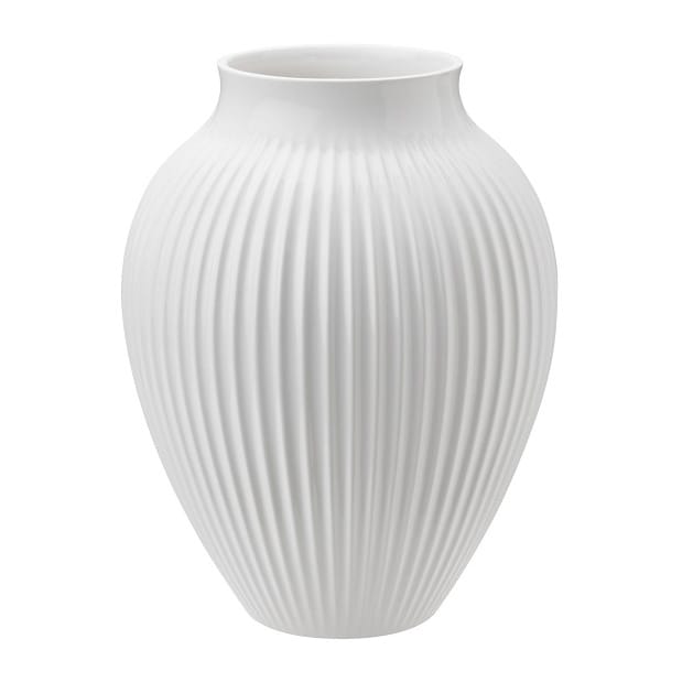 Knabstrup wazon żebrowany 20 cm - Biały - Knabstrup Keramik