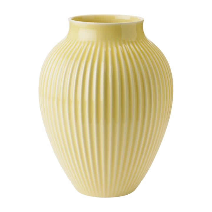 Knabstrup wazon żebrowany 27 cm - Żółty - Knabstrup Keramik