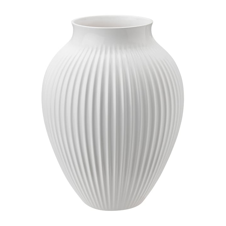 Knabstrup wazon żebrowany 35 cm - Biały - Knabstrup Keramik