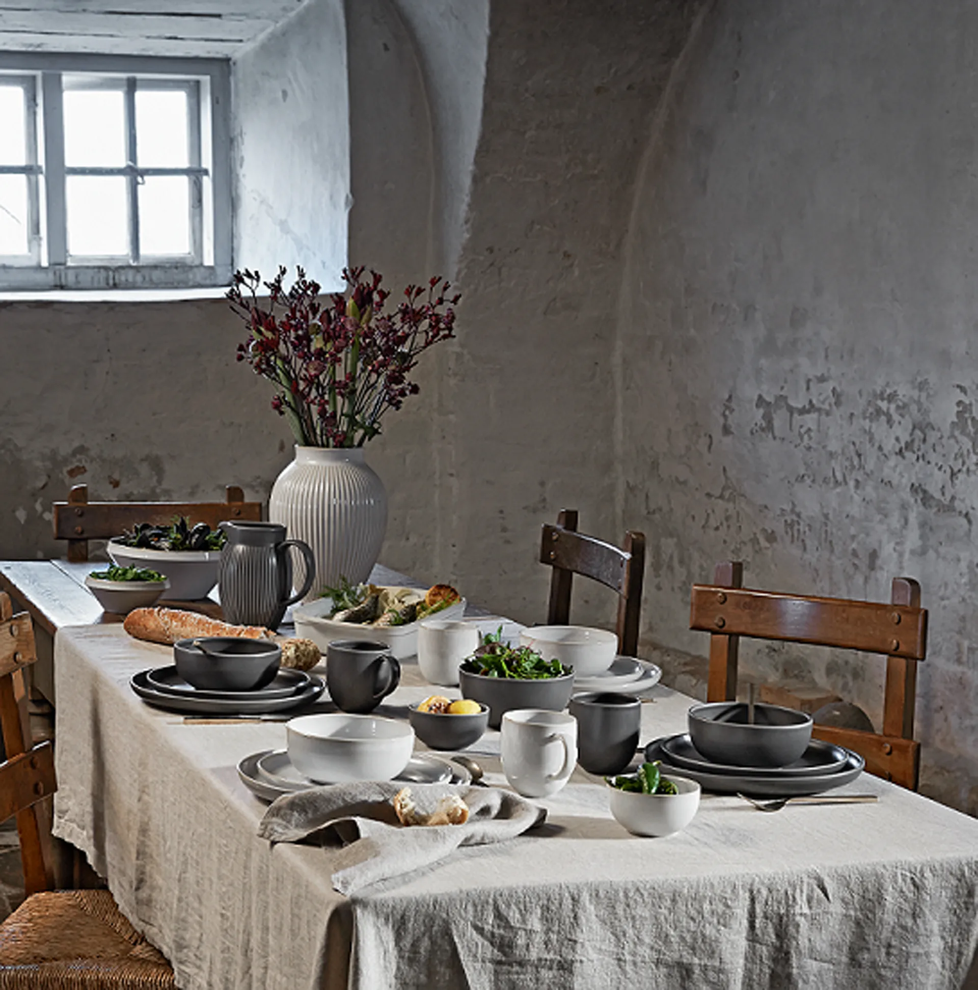 Tavola naczynie do piekarnika 2 części, Biały Knabstrup Keramik