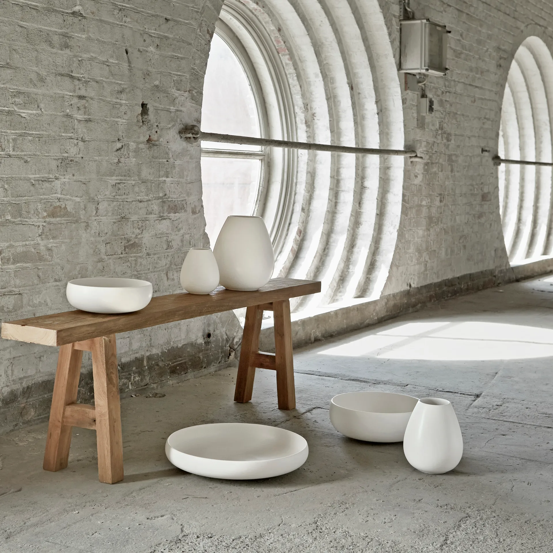 Wazon Earth 19 cm, Limonkowo-biały Knabstrup Keramik