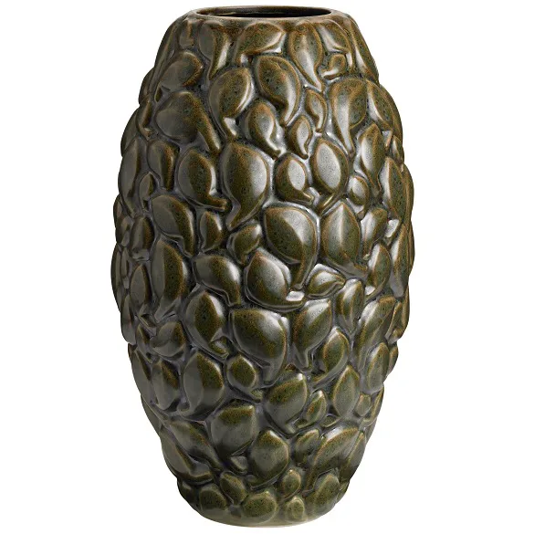 Wazon Leaf Limited Edition 40 cm, Khaki vert Knabstrup Keramik