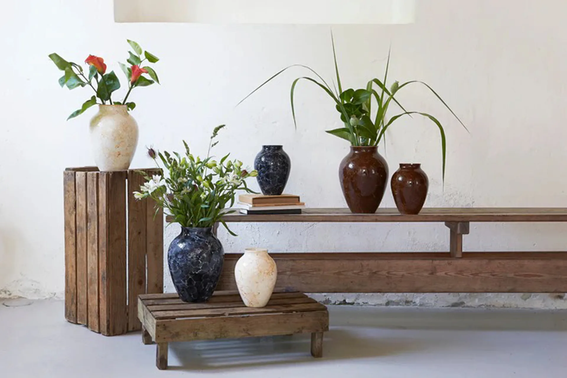 Wazon Natura marki Knabstrup 20 cm, Grafitowy Knabstrup Keramik