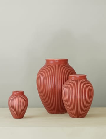 Wazon ryflowany Knabstrup 12,5 cm - Coral - Knabstrup Keramik
