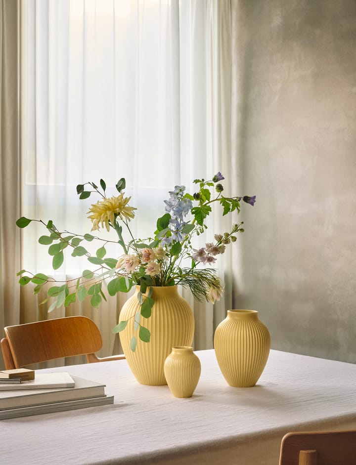 Wazon ryflowany Knabstrup 20 cm, Yellow Knabstrup Keramik