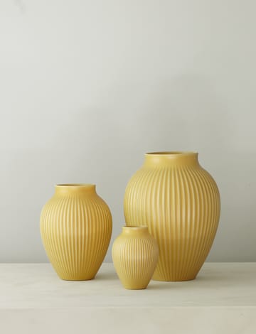 Wazon ryflowany Knabstrup 20 cm - Yellow - Knabstrup Keramik