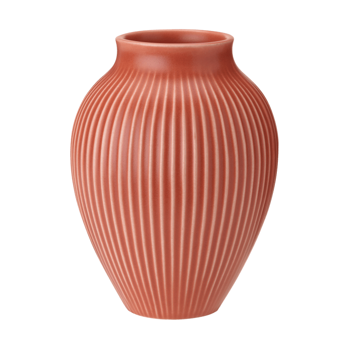 Wazon ryflowany Knabstrup 27 cm - Coral - Knabstrup Keramik