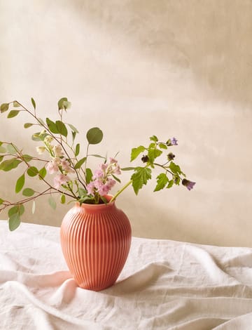 Wazon ryflowany Knabstrup 27 cm - Coral - Knabstrup Keramik