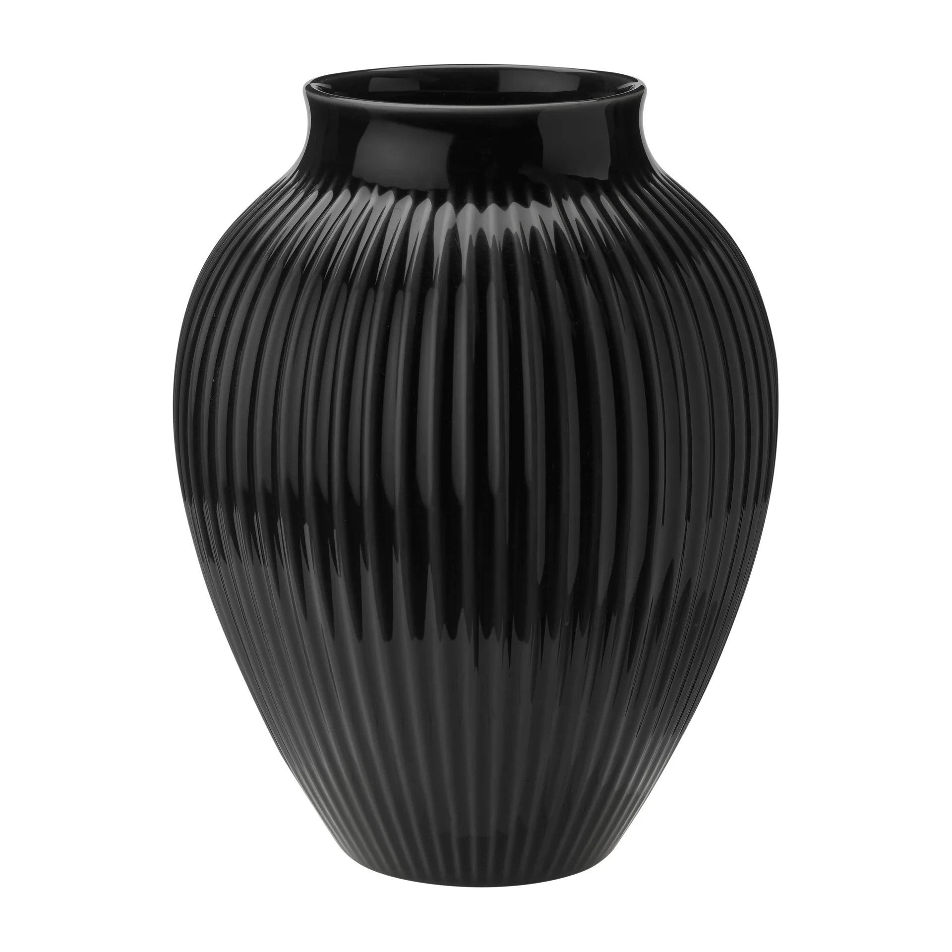 Wazon ryflowany Knabstrup 27 cm, Czarny Knabstrup Keramik