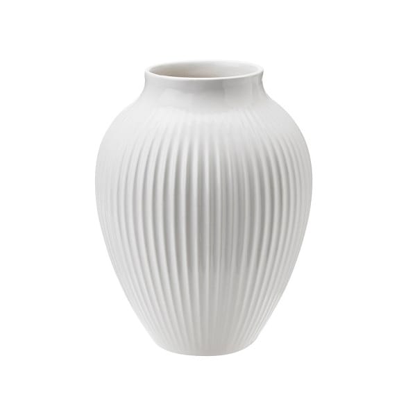 Wazon żebrowany Knabstrup 12,5 cm - Biały - Knabstrup Keramik