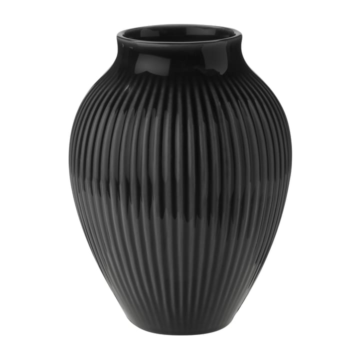 Wazon żebrowany Knabstrup 12,5 cm - Czarny - Knabstrup Keramik