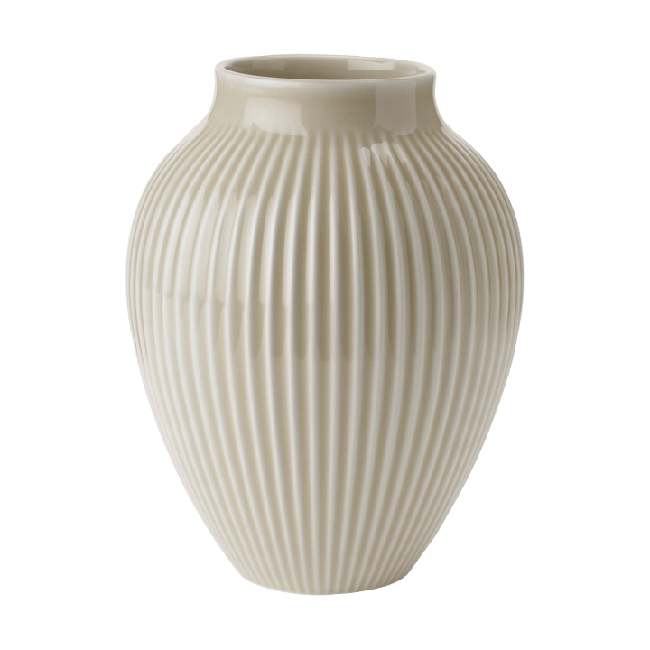Wazon żebrowany Knabstrup 20 cm - Ripple Sand - Knabstrup Keramik