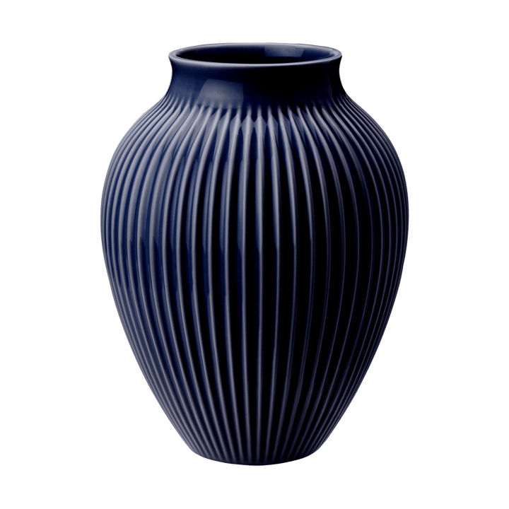 Wazon żebrowany Knabstrup 27 cm - Dark blue - Knabstrup Keramik