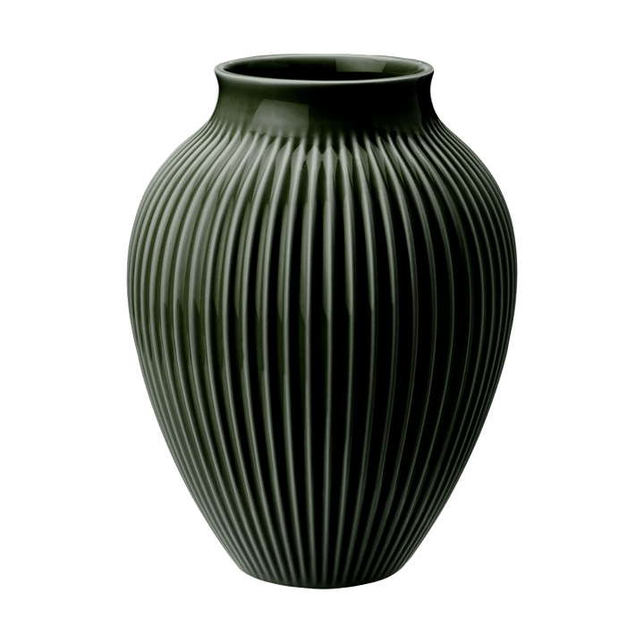 Wazon żebrowany Knabstrup 27 cm - Dark green - Knabstrup Keramik