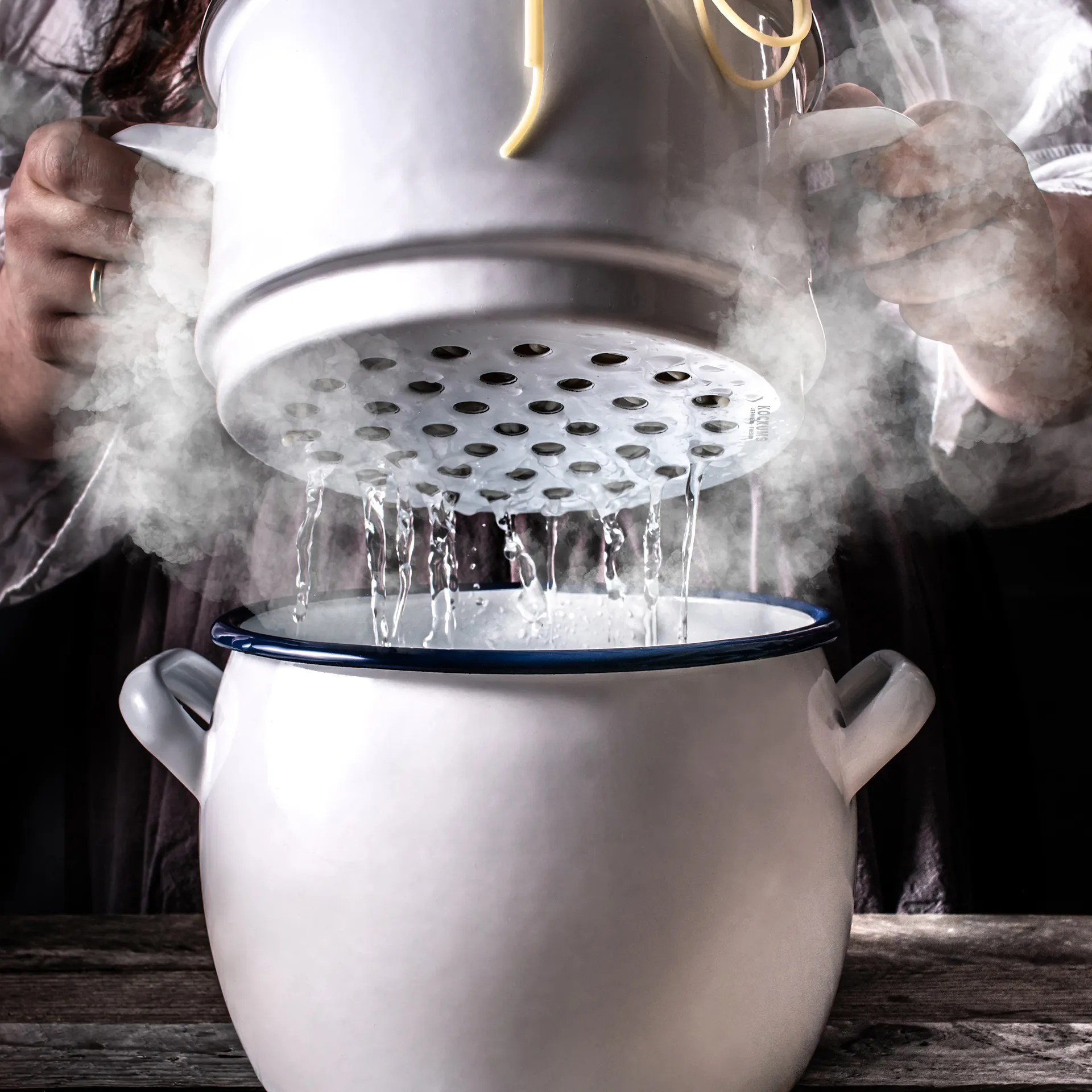 Garnek i durszlak Kockums Paket, Kockums Biały Kockums Jernverk