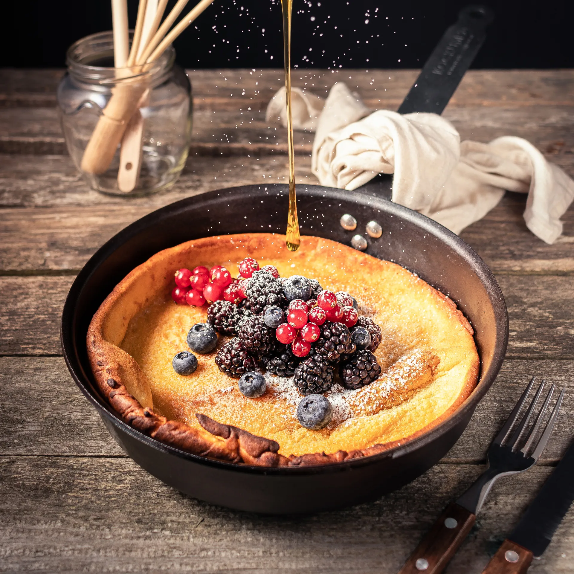 Kockums patelnia stal węglowa, 24 cm Kockums Jernverk