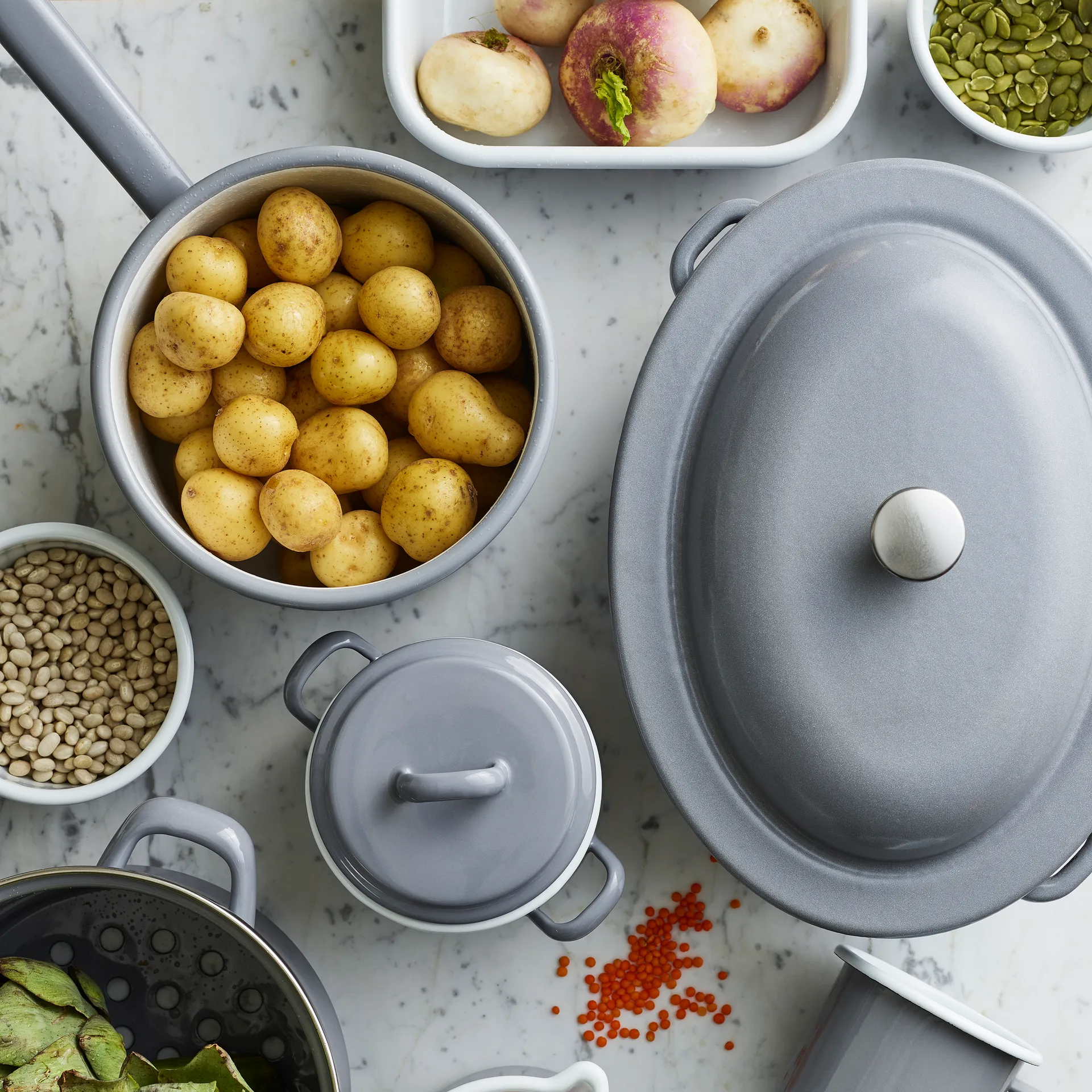 Kockums rondel z długim uchwytem 2,3 l, Kockums Grey (szary) Kockums Jernverk