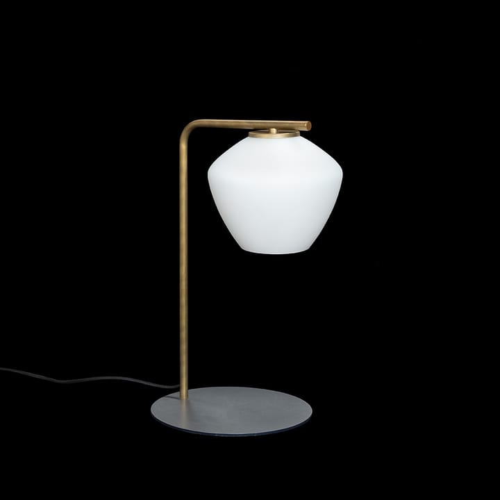 DK lampa stołowa,  mosiądz/matowa biel Konsthantverk