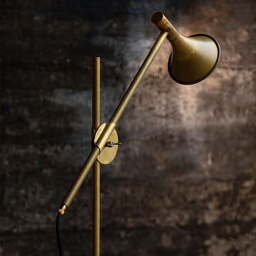 Lampa podłogowa Megafon - surowy mosiądz, czarna podstawa - Konsthantverk