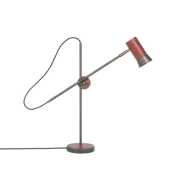 Lampa stołowa Kusk - tlenek żelaza/brązowa skóra - Konsthantverk
