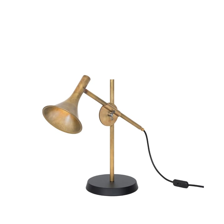 Lampa stołowa Megafon - surowy mosiądz, czarny stojak - Konsthantverk