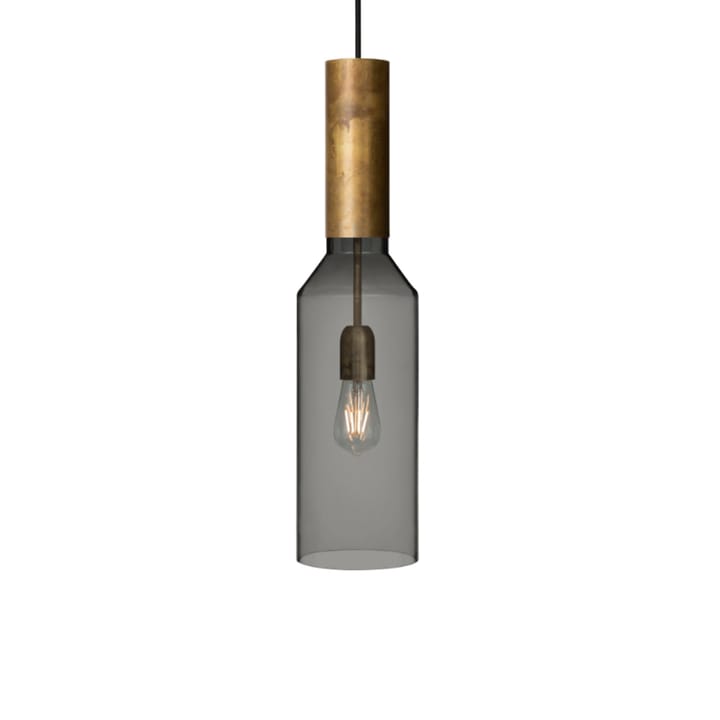 Lampa wisząca Fenomen - Szklane odcienie dymu, mosiądz, mały - Konsthantverk