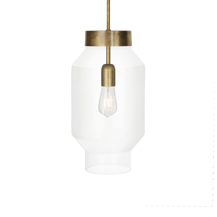 Lampa wisząca Fenomen - Szkło przezroczyste, mosiądz, duży - Konsthantverk