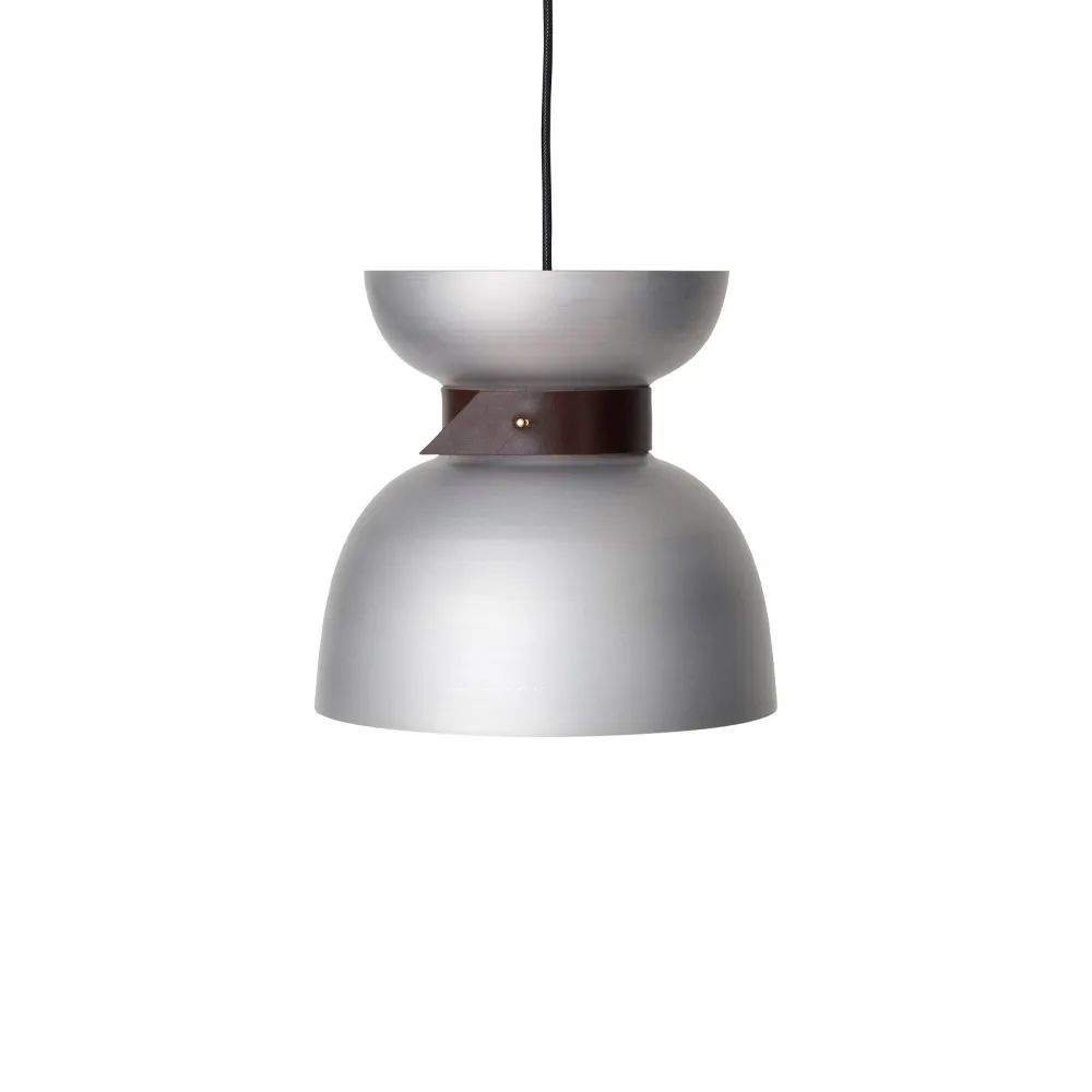 Lampa wisząca Liv, aluminium, skóra Konsthantverk