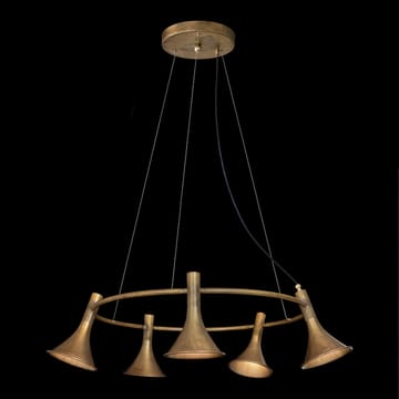 Megafon 5-Niski Okrągła lampa wisząca -  mosiądz - Konsthantverk
