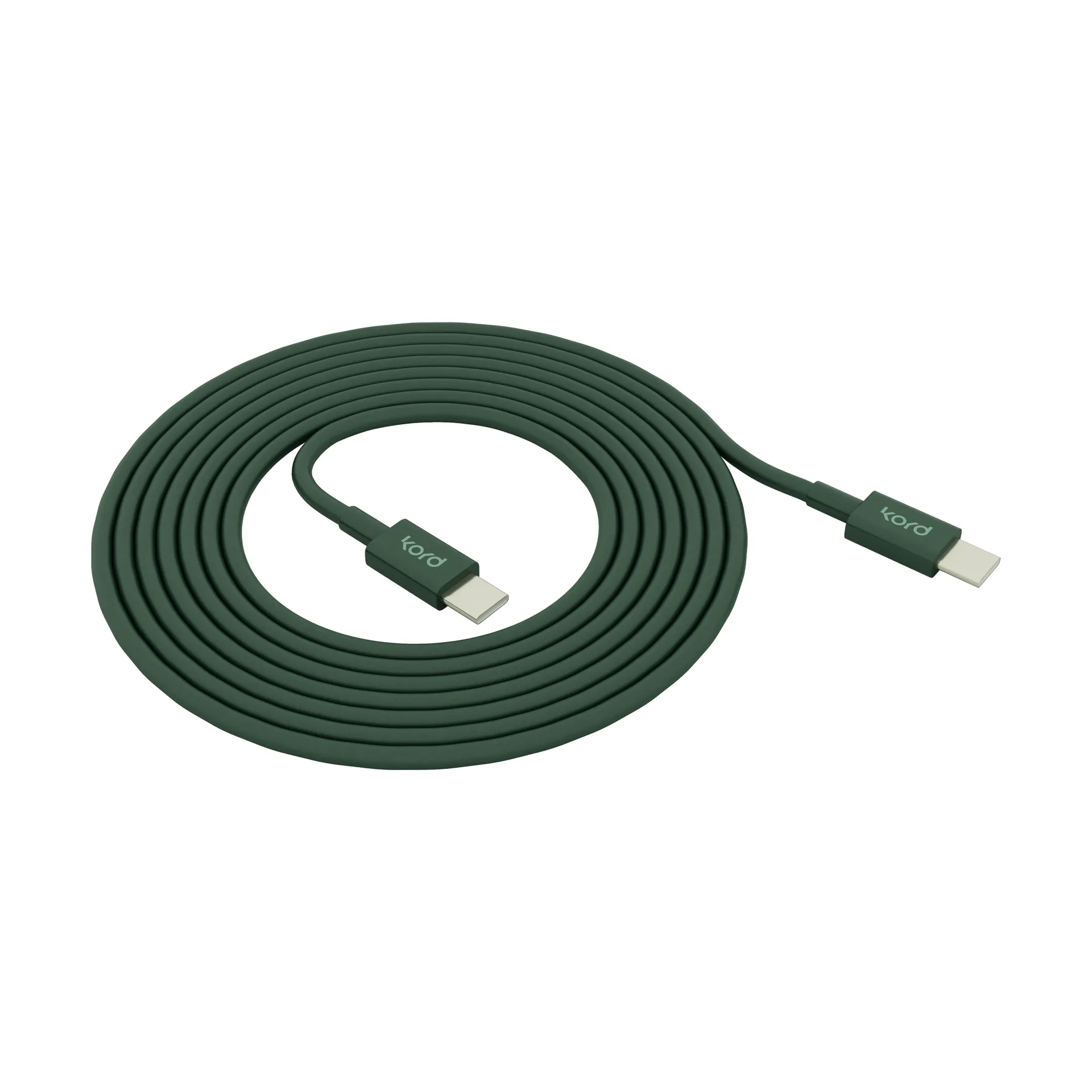 Kord USB-C do USB-C kabel do ładowania 1,8 m, Dark Green Kord