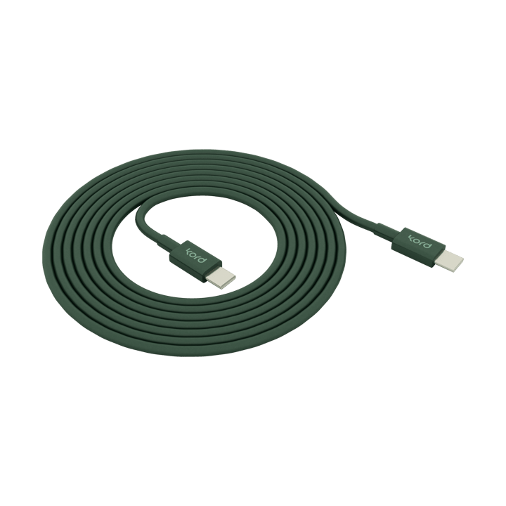 Kord USB-C do USB-C kabel do ładowania 1,8 m - Dark Green - Kord