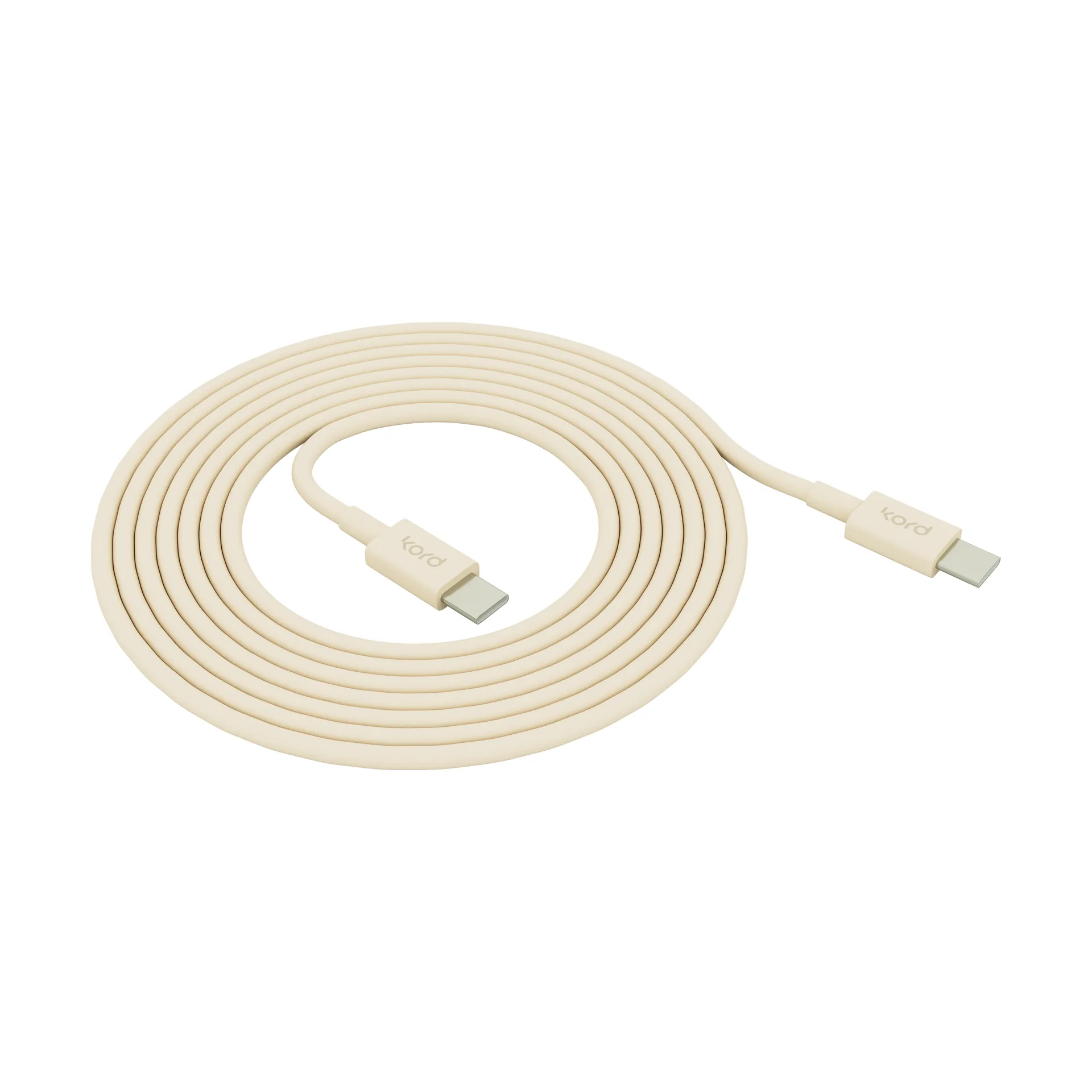 Kord USB-C do USB-C kabel do ładowania 1,8 m, Pearled Ivory Kord