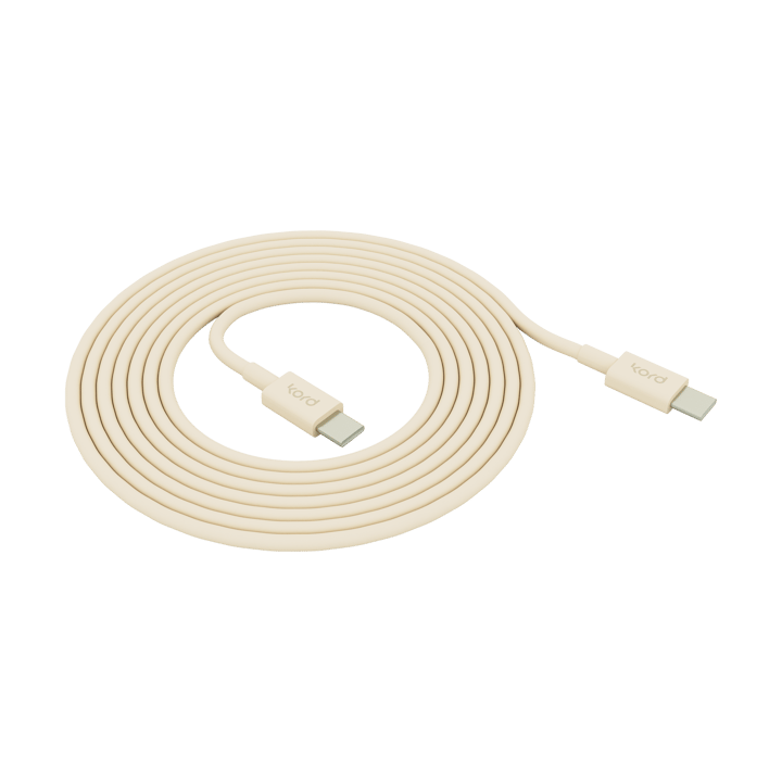 Kord USB-C do USB-C kabel do ładowania 1,8 m - Pearled Ivory - Kord