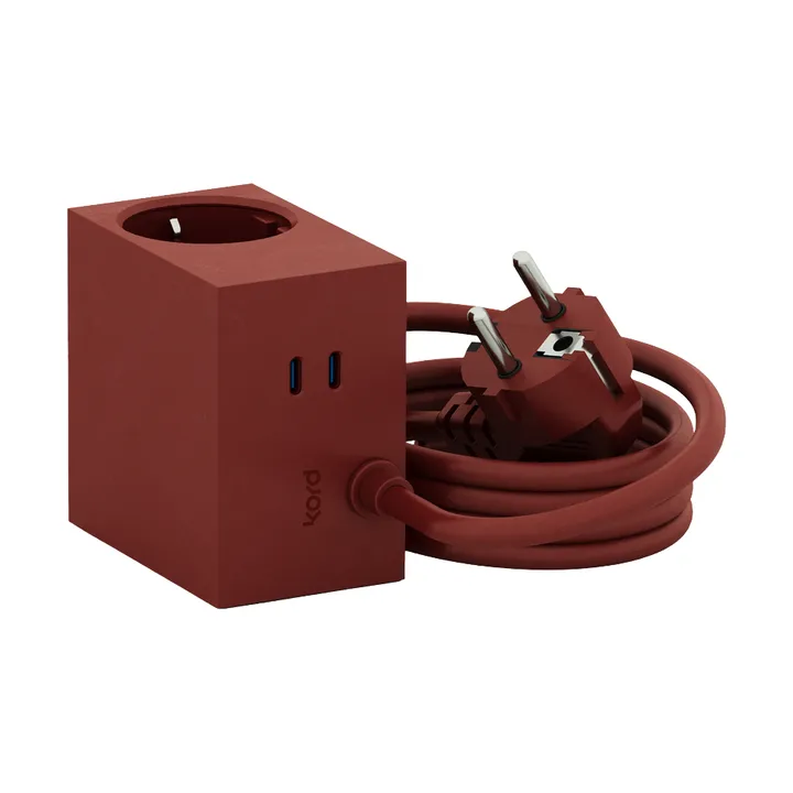 Listwa zasilająca Cuboid+ z portem USB-C 30W (2 m) - Fired Brick - Kord