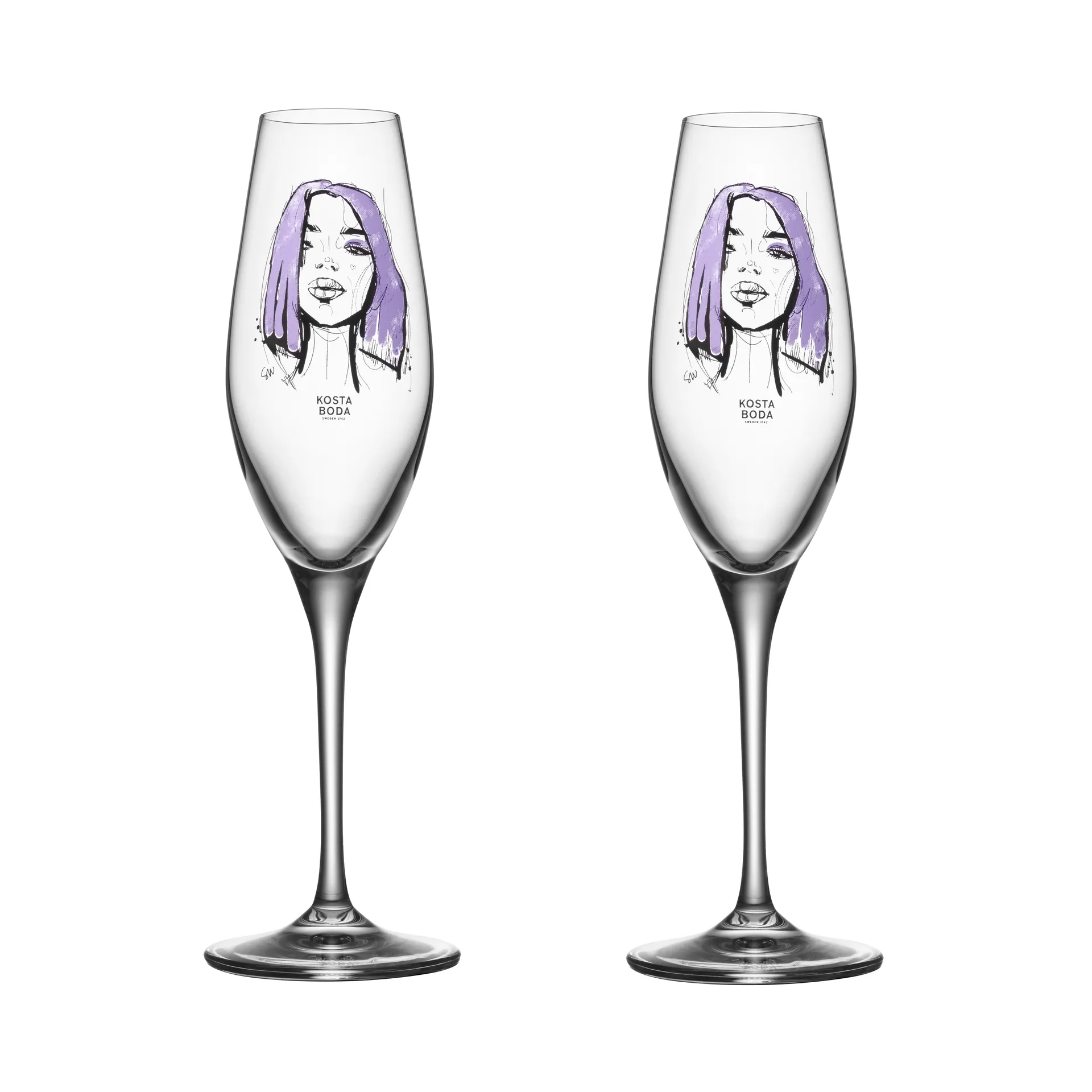 All about you kieliszki do szampana 240 ml, 2‑pak, Forever Mine Kosta Boda