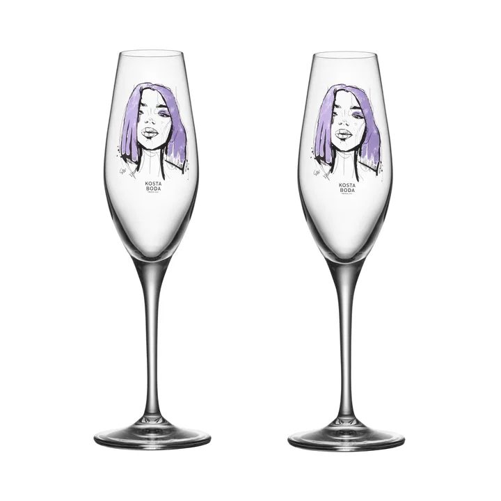 All about you kieliszki do szampana 240 ml, 2‑pak - Forever Mine - Kosta Boda