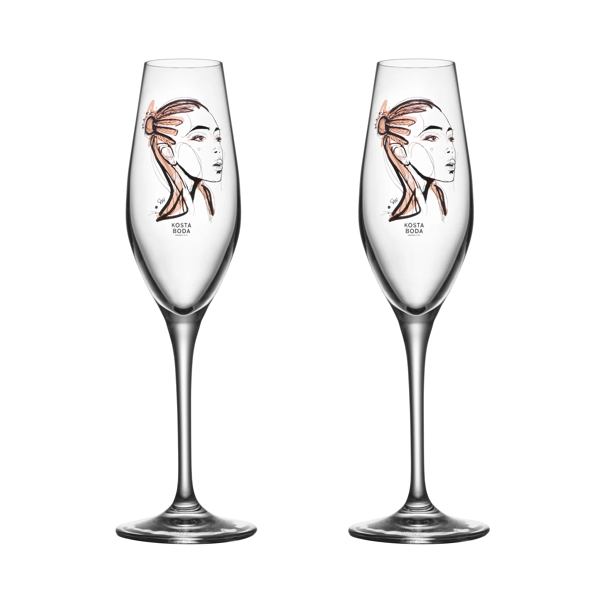 All about you kieliszki do szampana 240 ml, 2‑pak, Forever Yours Kosta Boda
