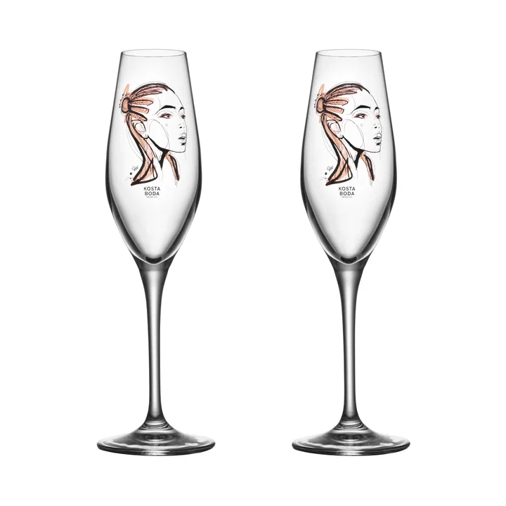 All about you kieliszki do szampana 240 ml, 2‑pak - Forever Yours - Kosta Boda