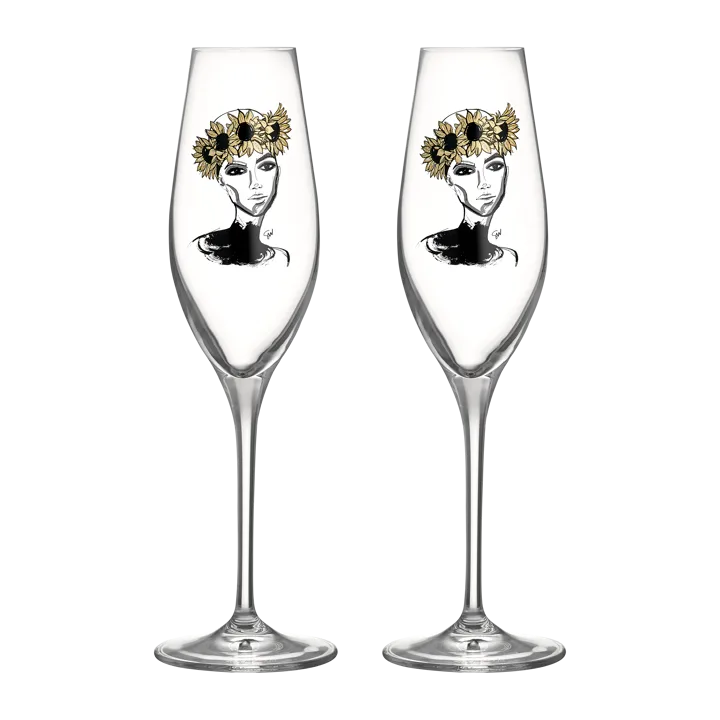 All about you kieliszki do szampana 240 ml, 2‑pak - Let's celebrate you - Kosta Boda