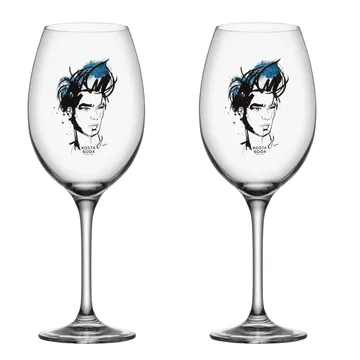 All about you kieliszki do wina 520 ml, 2‑pak - Miss him (niebieski) - Kosta Boda