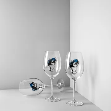All about you kieliszki do wina 520 ml, 2‑pak - Miss him (niebieski) - Kosta Boda