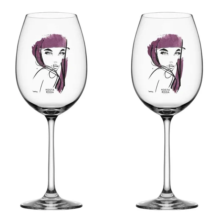 All about you kieliszki do wina 520 ml, 2‑pak - purpurowo - czerwony - Kosta Boda