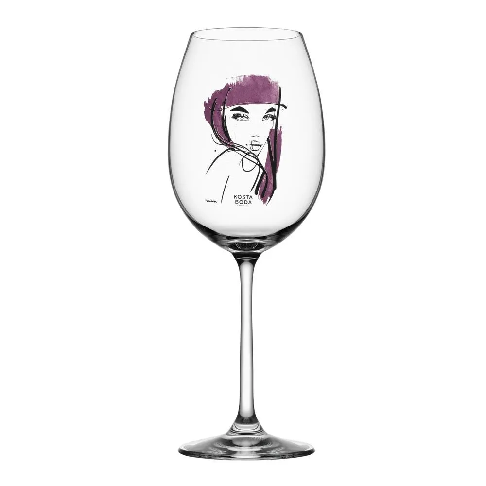 All about you kieliszki do wina 520 ml, 2‑pak, purpurowo - czerwony Kosta Boda