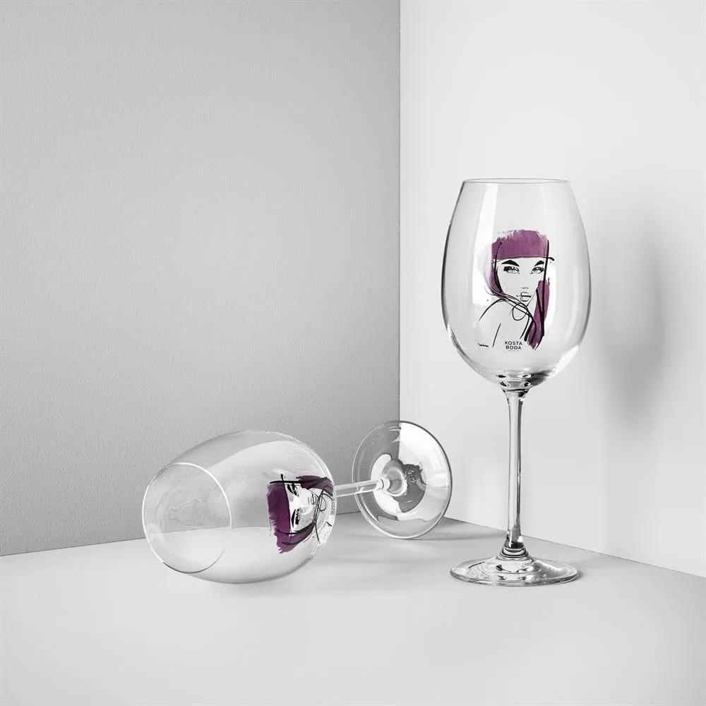 All about you kieliszki do wina 520 ml, 2‑pak, purpurowo - czerwony Kosta Boda
