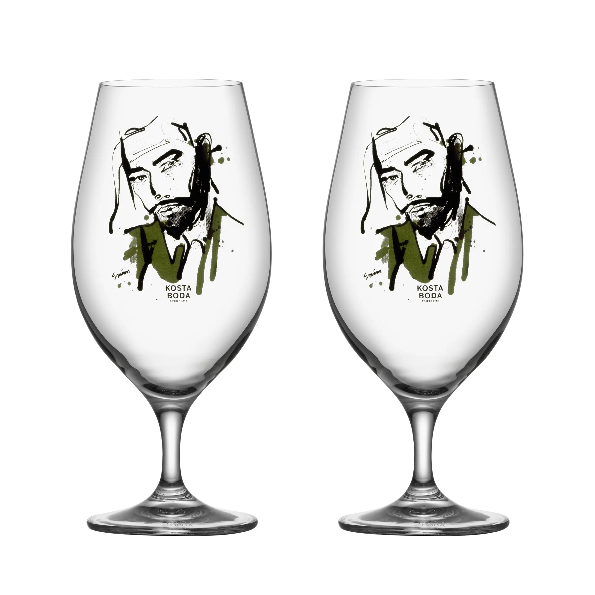 All about you szklanki do piwa 400 ml, zestaw 2 sztuk, Chcesz go (zielony) Kosta Boda