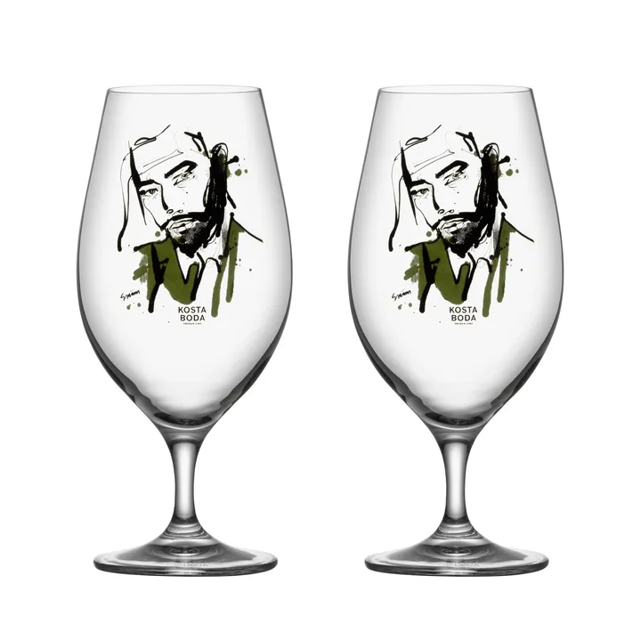All about you szklanki do piwa 400 ml, zestaw 2 sztuk - Chcesz go (zielony) - Kosta Boda