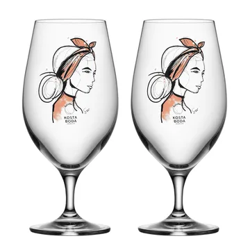 All about you szklanki do piwa 400 ml, zestaw 2 sztuk - Near you beer (rusty orange) - Kosta Boda