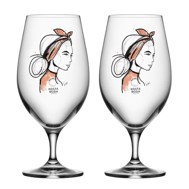 All about you szklanki do piwa 400 ml, zestaw 2 sztuk - Near you beer (rusty orange) - Kosta Boda