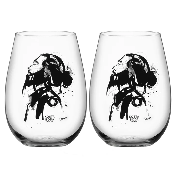 All about you szklanki do whisky 570 ml, 2‑pak - love him (szary) - Kosta Boda