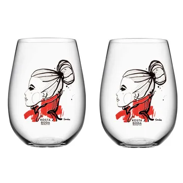 All about you szklanki do whisky 570 ml, 2‑pak - want you (czerwony) - Kosta Boda